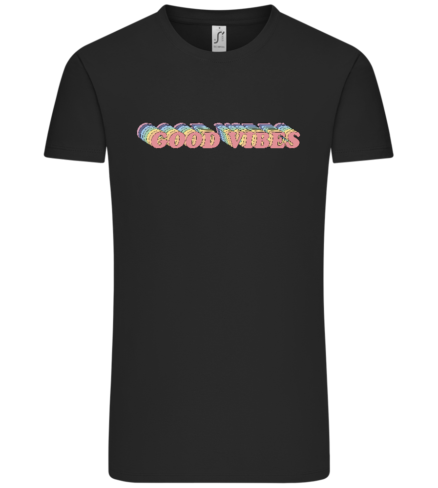 Good Vibes Rainbow Design - Comfort Unisex T-Shirt_DEEP BLACK_front
