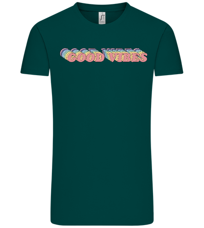 Good Vibes Rainbow Design - Comfort Unisex T-Shirt_GREEN EMPIRE_front