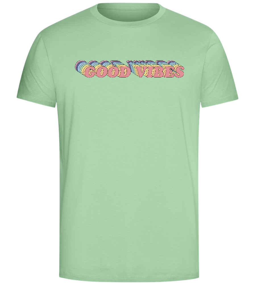 Good Vibes Rainbow Design - Comfort Unisex T-Shirt_ICE GREEN_front