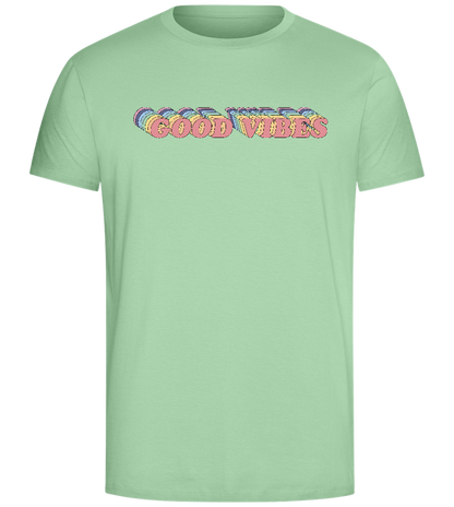 Good Vibes Rainbow Design - Comfort Unisex T-Shirt_ICE GREEN_front