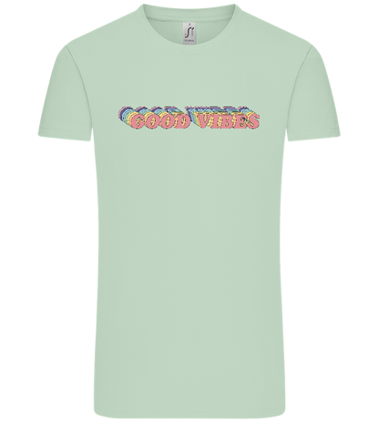 Good Vibes Rainbow Design - Comfort Unisex T-Shirt_ICE GREEN_front