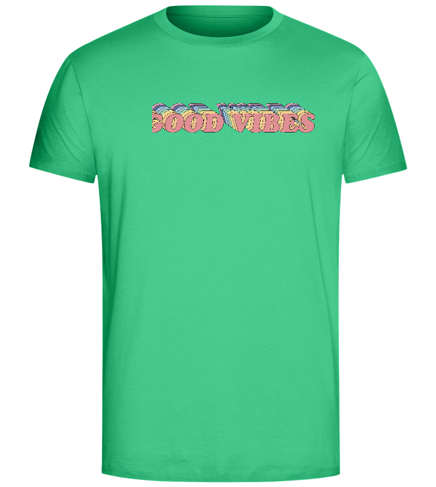 Good Vibes Rainbow Design - Comfort Unisex T-Shirt_SPRING GREEN_front