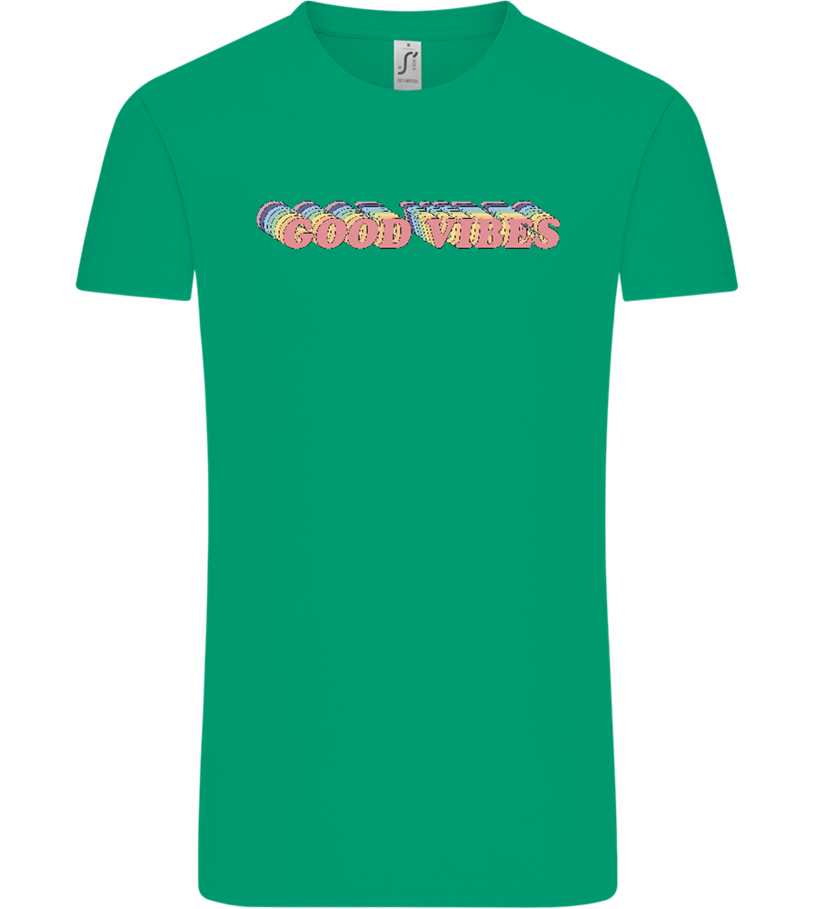 Good Vibes Rainbow Design - Comfort Unisex T-Shirt_SPRING GREEN_front