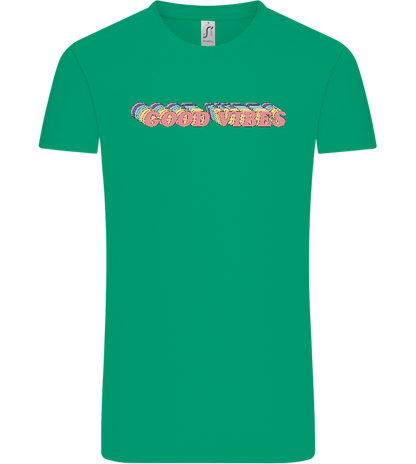 Good Vibes Rainbow Design - Comfort Unisex T-Shirt_SPRING GREEN_front