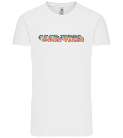 Good Vibes Rainbow Design - Comfort Unisex T-Shirt_WHITE_front