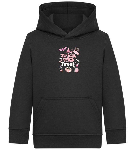 Pink Trick or Treat Design - Comfort Kids Hoodie_BLACK_front