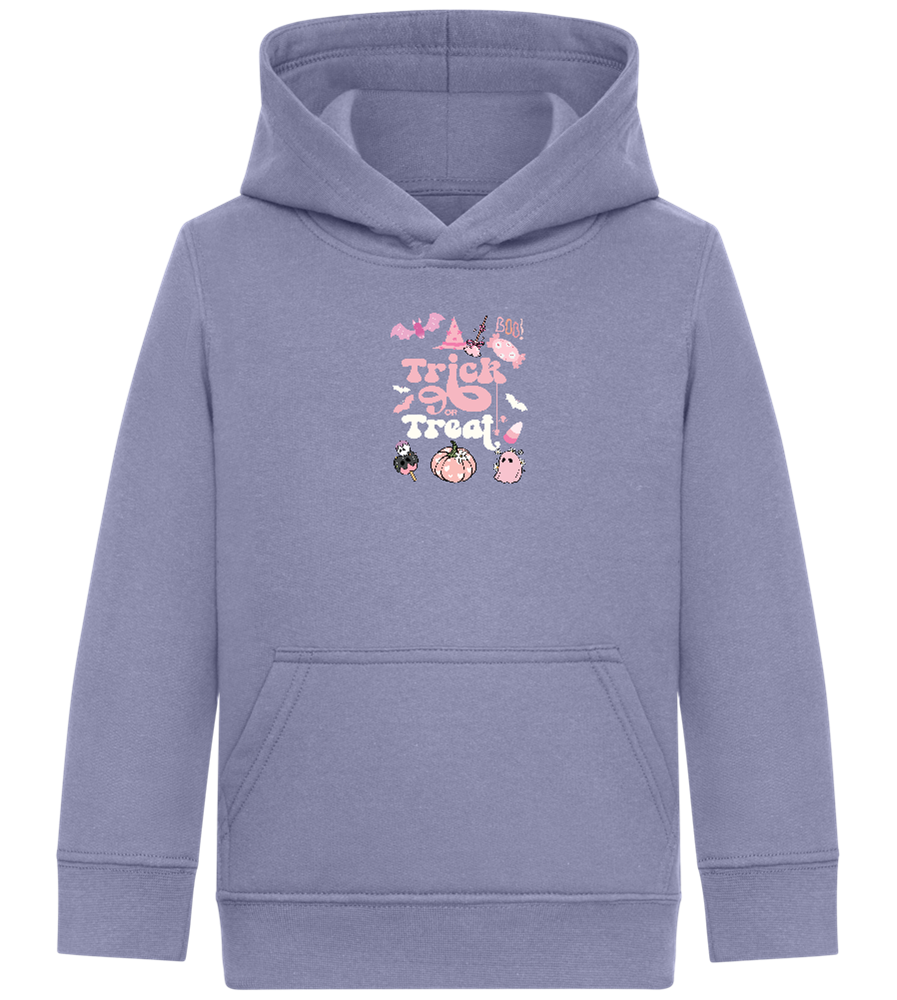 Pink Trick or Treat Design - Comfort Kids Hoodie_BLUE_front