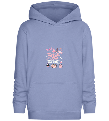 Pink Trick or Treat Design - Comfort Kids Hoodie_BLUE_front