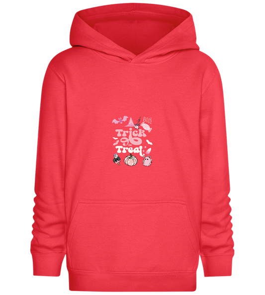 Pink Trick or Treat Design - Comfort Kids Hoodie_BRIGHT RED_front