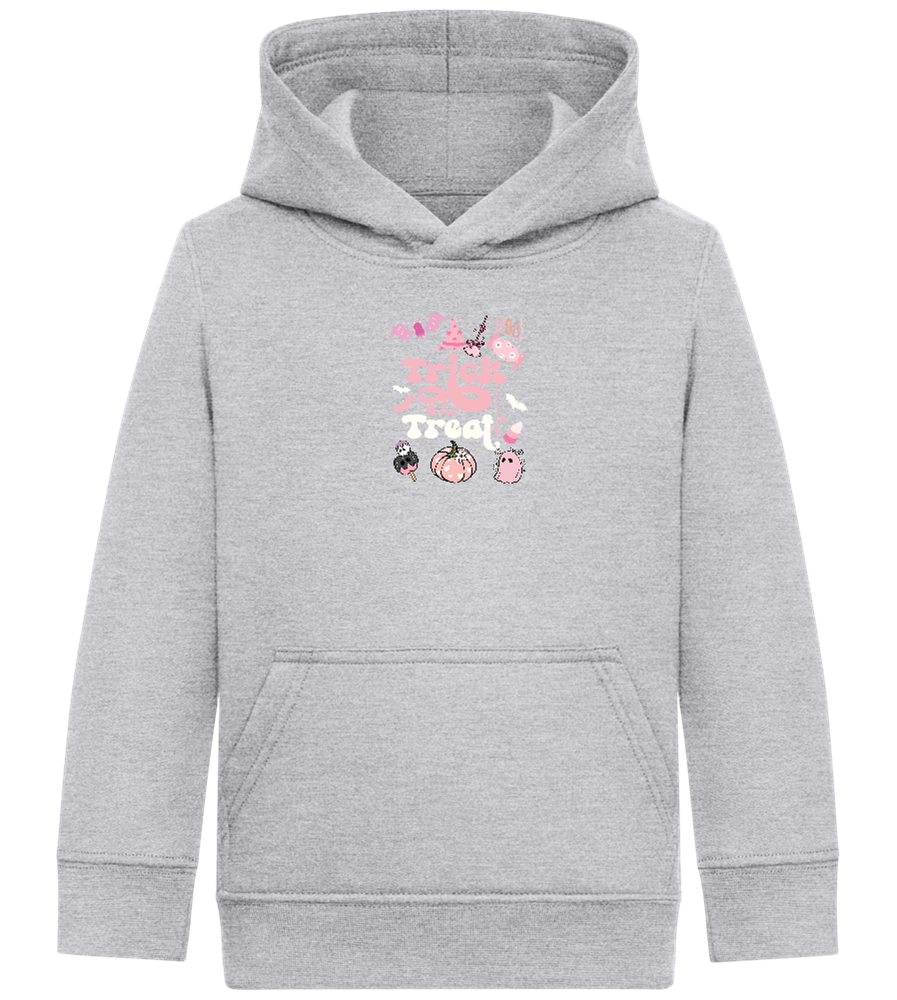 Pink Trick or Treat Design - Comfort Kids Hoodie_ORION GREY II_front