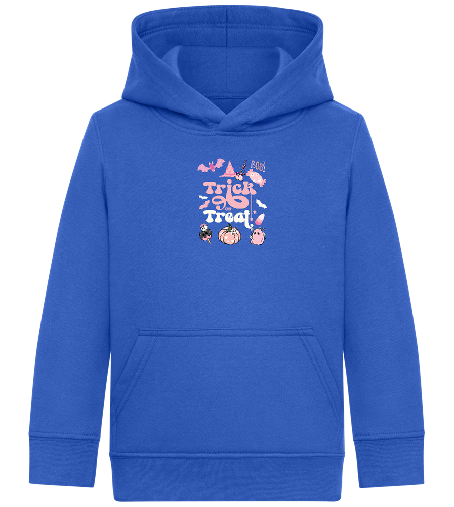 Pink Trick or Treat Design - Comfort Kids Hoodie_ROYAL_front