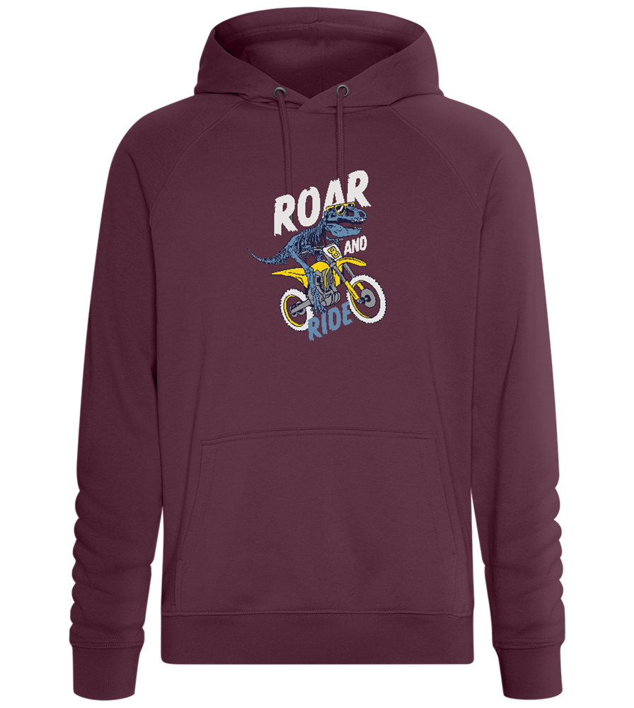 Dino Biker Design - Comfort unisex hoodie_BORDEAUX_front