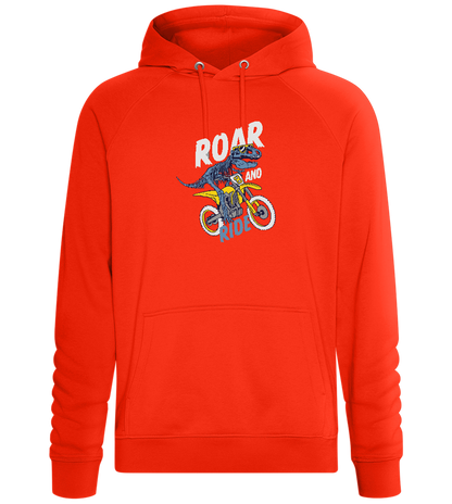 Dino Biker Design - Comfort unisex hoodie_BURNT ORANGE_front