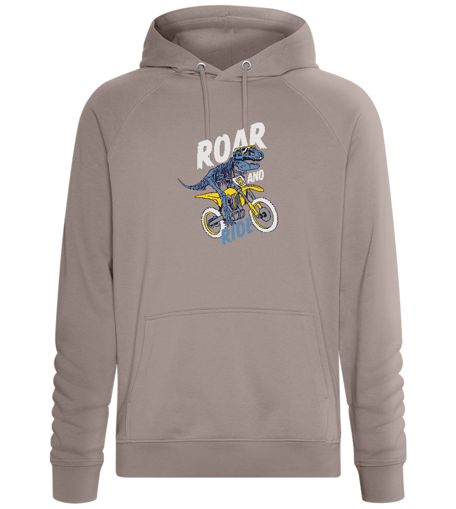 Dino Biker Design - Comfort unisex hoodie_CHARCOAL CHIN_front