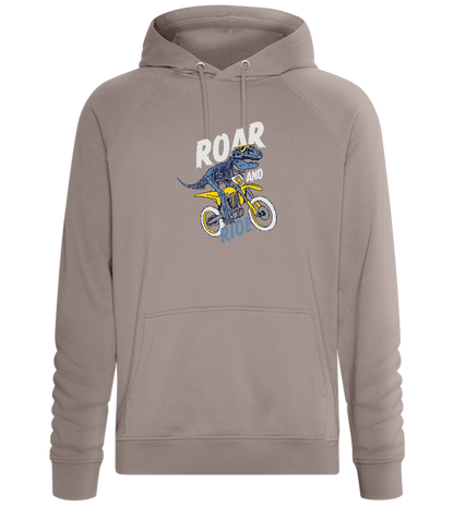 Dino Biker Design - Comfort unisex hoodie_CHARCOAL CHIN_front