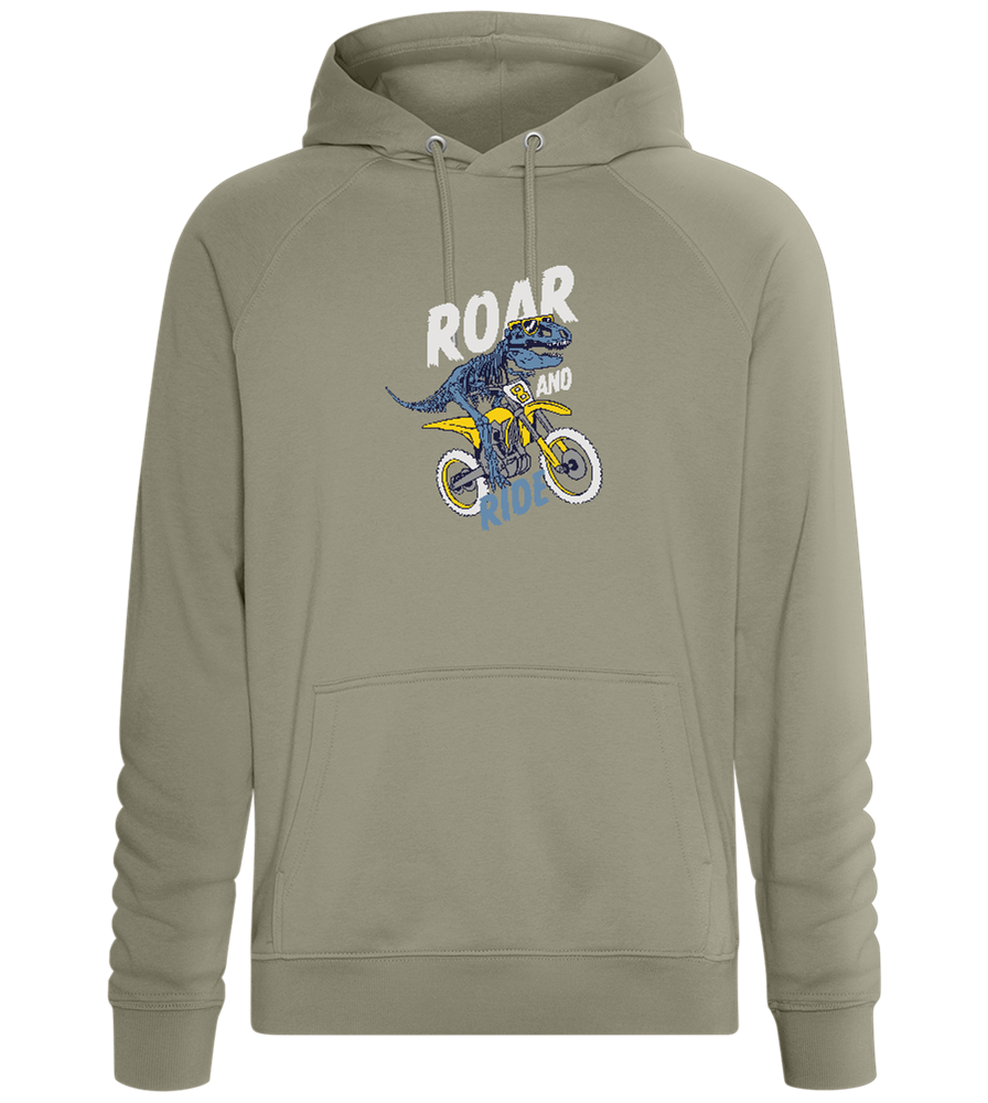 Dino Biker Design - Comfort unisex hoodie_KHAKI_front