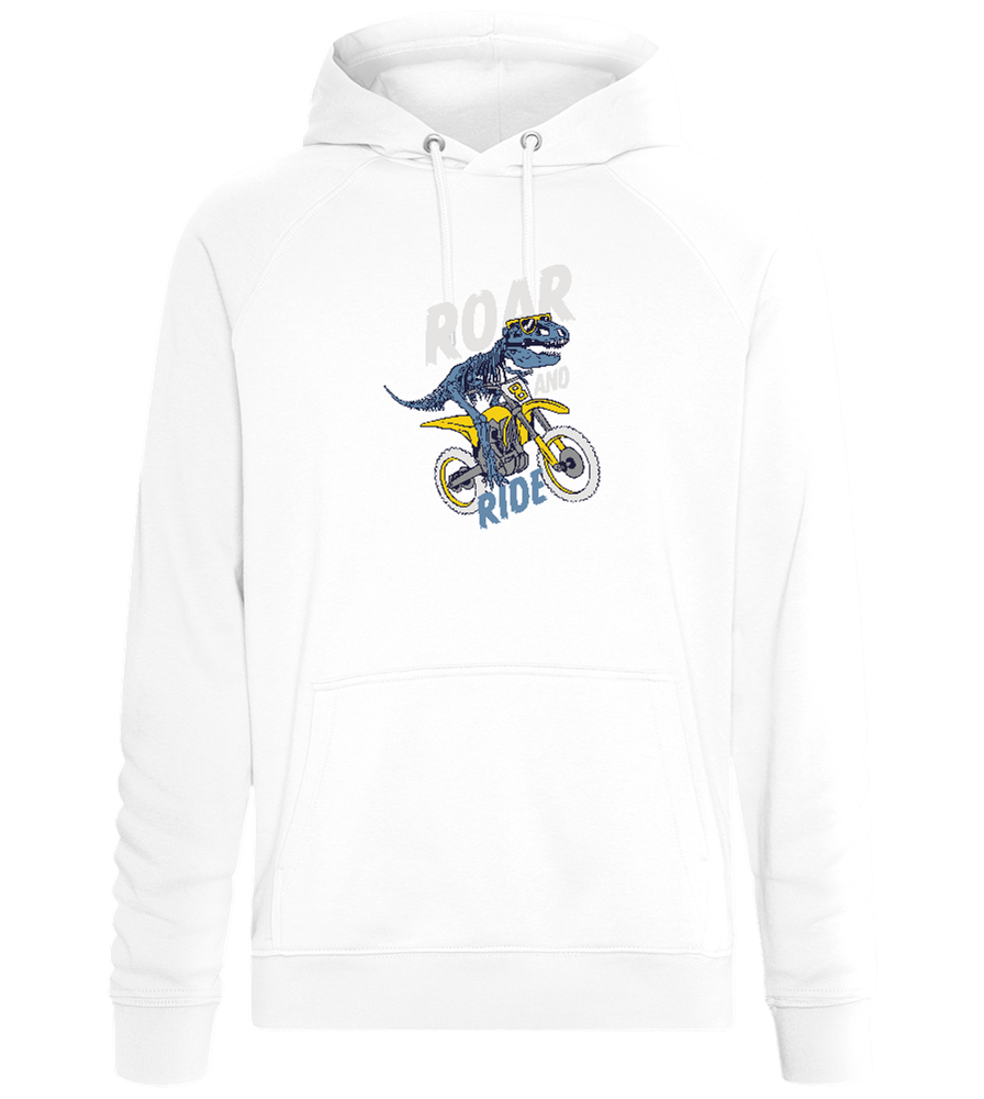 Dino Biker Design - Comfort unisex hoodie_WHITE_front