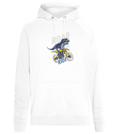 Dino Biker Design - Comfort unisex hoodie_WHITE_front