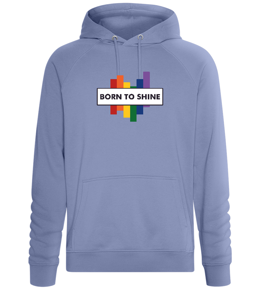 Born To Shine Rainbow Design - Comfort unisex hoodie_BLUE_front