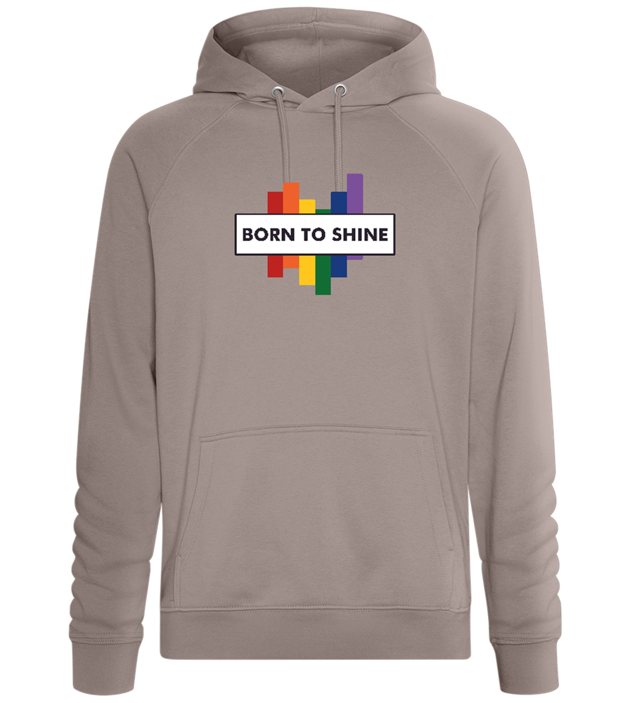 Born To Shine Rainbow Design - Comfort unisex hoodie_CHARCOAL CHIN_front