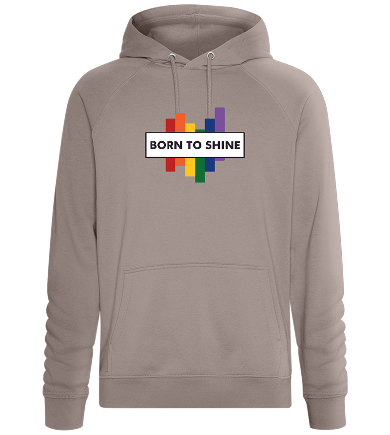 Born To Shine Rainbow Design - Comfort unisex hoodie_CHARCOAL CHIN_front