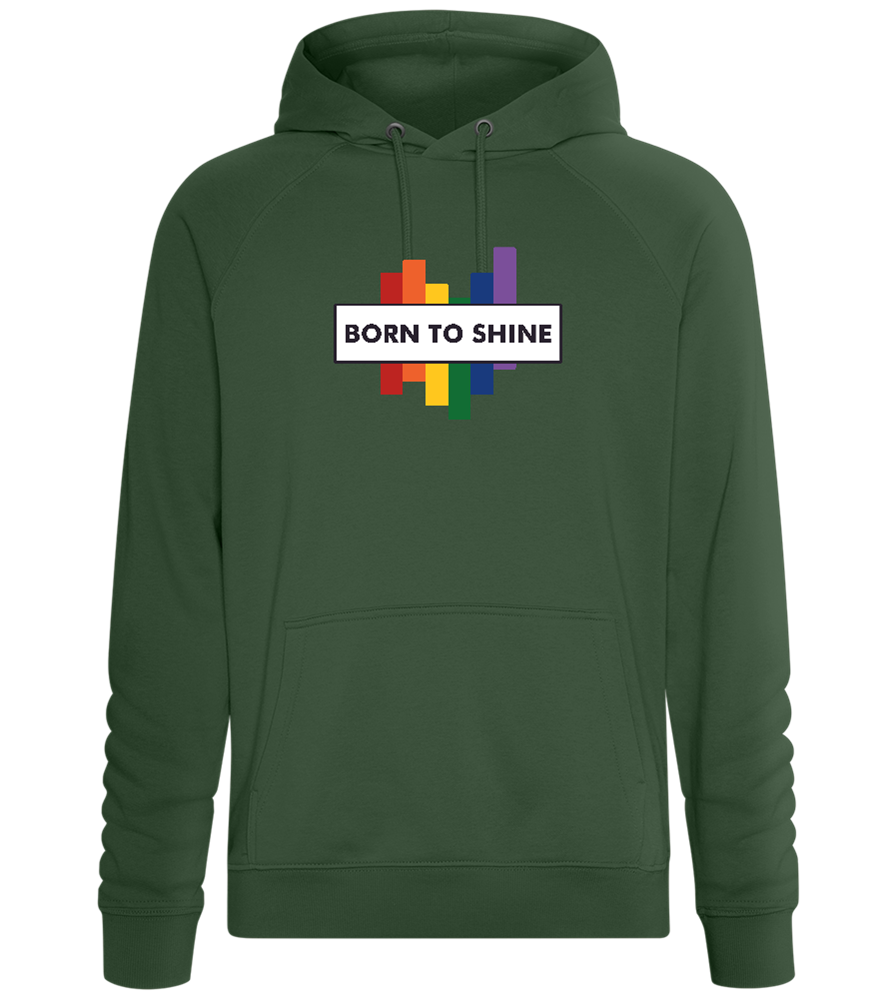 Born To Shine Rainbow Design - Comfort unisex hoodie_GREEN BOTTLE_front