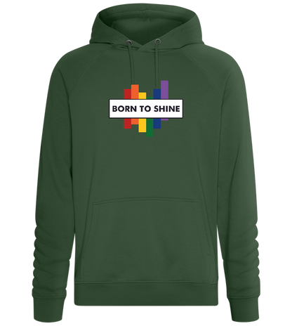 Born To Shine Rainbow Design - Comfort unisex hoodie_GREEN BOTTLE_front