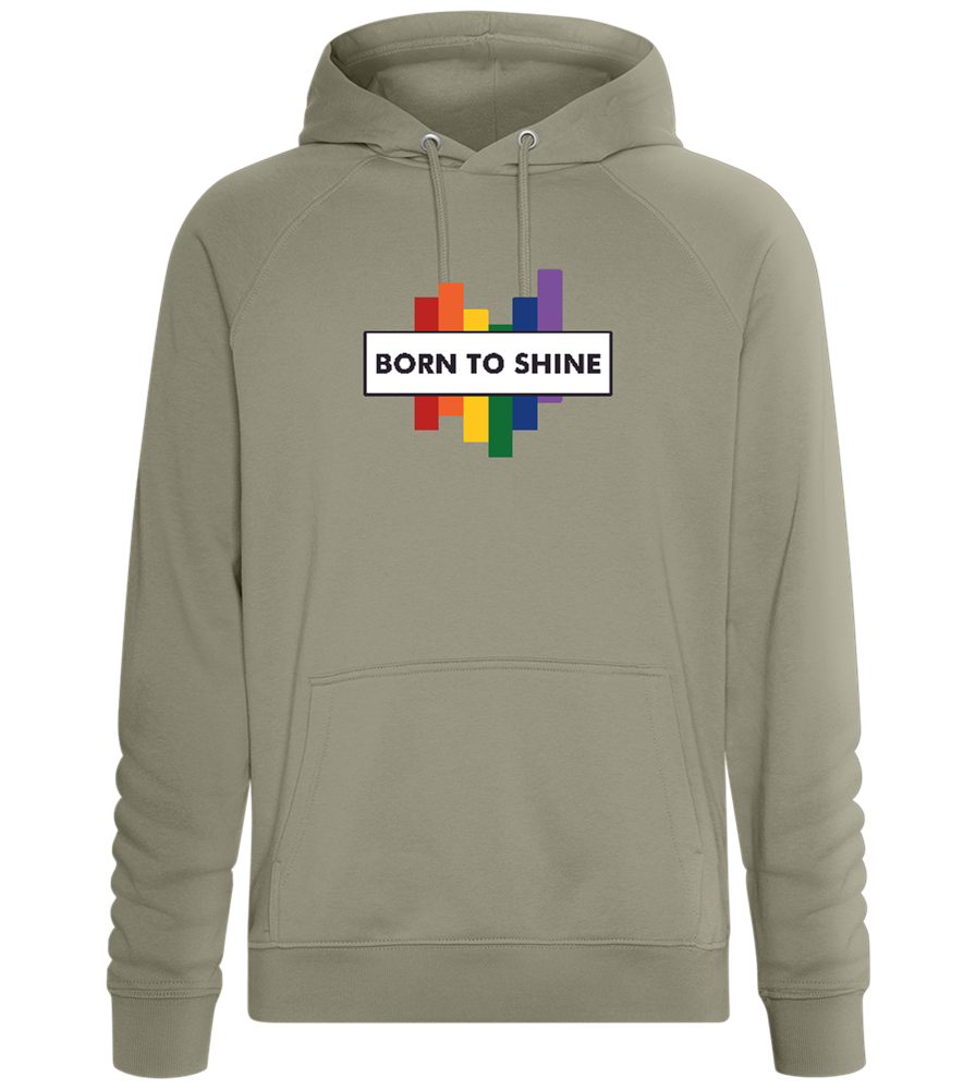 Born To Shine Rainbow Design - Comfort unisex hoodie_KHAKI_front