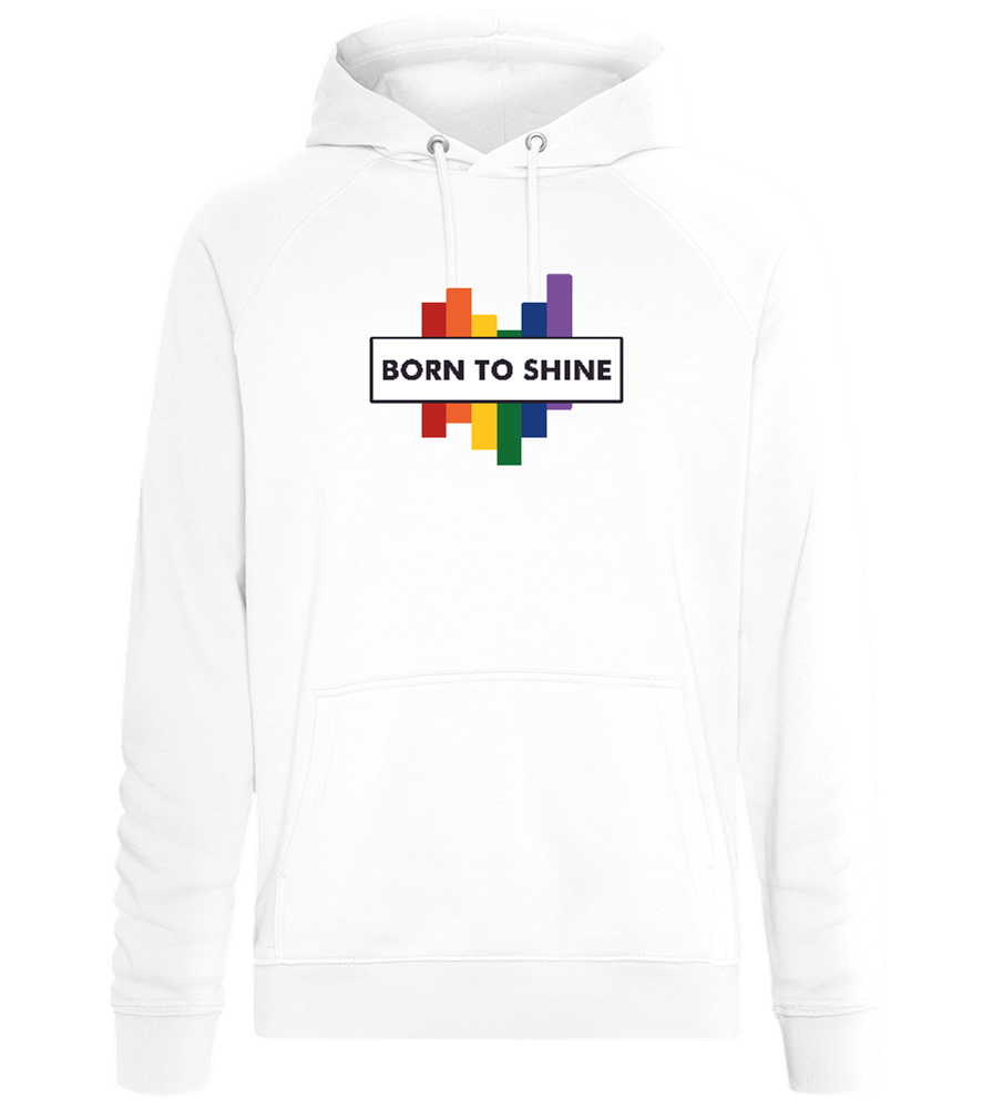 Born To Shine Rainbow Design - Comfort unisex hoodie_WHITE_front