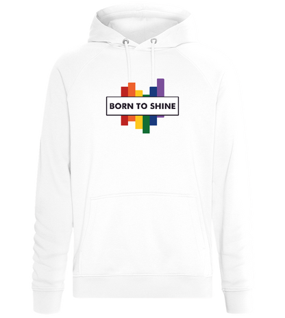 Born To Shine Rainbow Design - Comfort unisex hoodie_WHITE_front