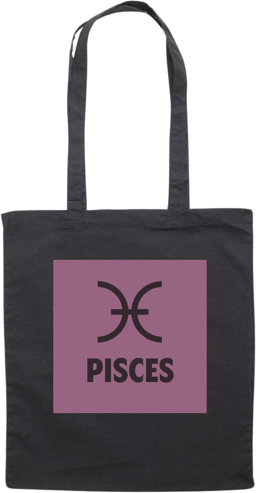 Zodiac Pisces Design - Essential colored event tote bag_BLACK_front