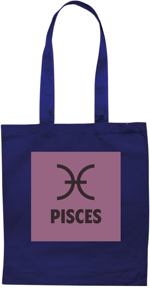 Zodiac Pisces Design - Essential colored event tote bag_BLUE_front