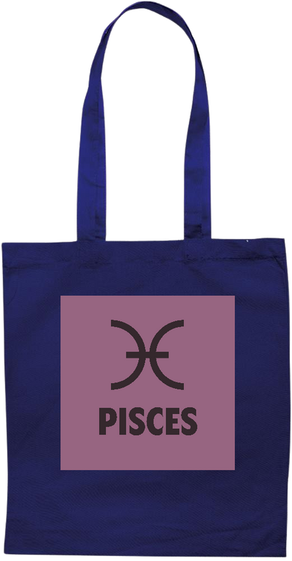 Zodiac Pisces Design - Essential colored event tote bag_BLUE_front