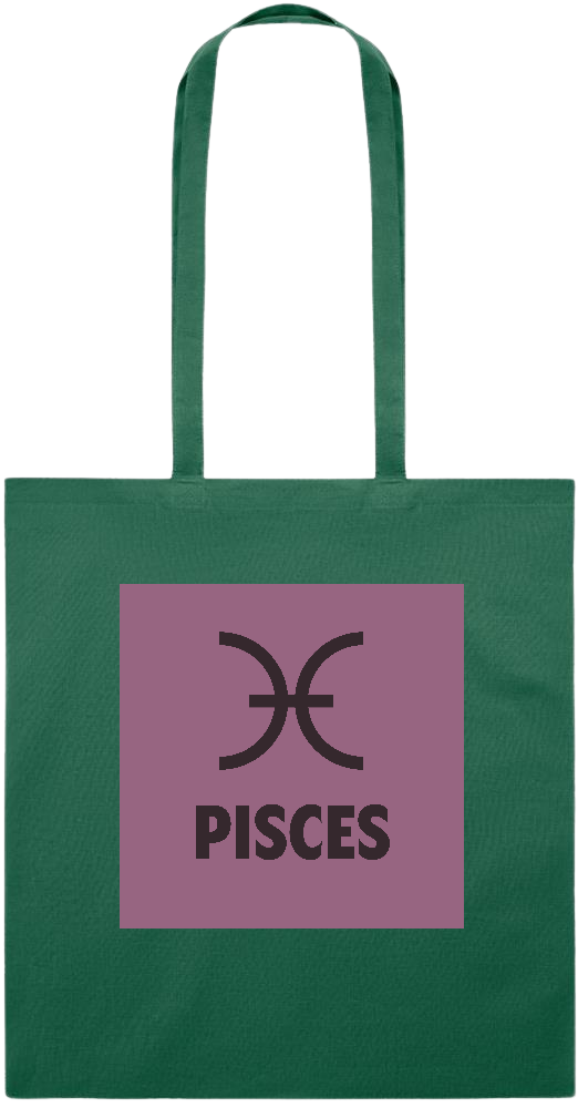 Zodiac Pisces Design - Essential colored event tote bag_DARK GREEN_front