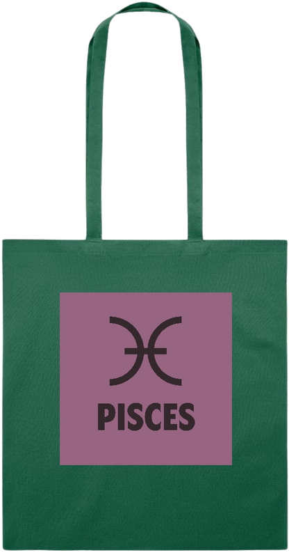 Zodiac Pisces Design - Essential colored event tote bag_DARK GREEN_front