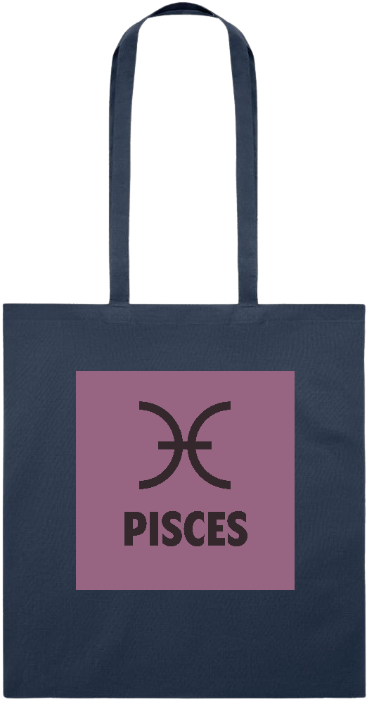 Zodiac Pisces Design - Essential colored event tote bag_FRENCH NAVY_front