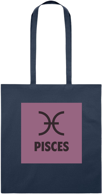 Zodiac Pisces Design - Essential colored event tote bag_FRENCH NAVY_front