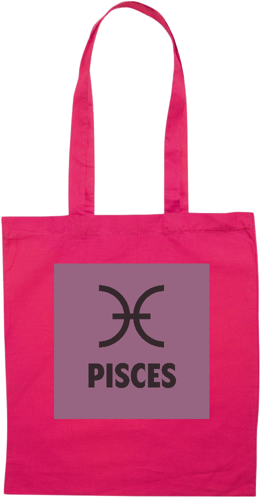 Zodiac Pisces Design - Essential colored event tote bag_FUCHSIA_front