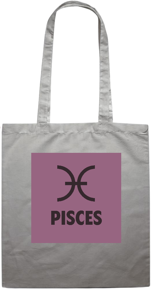 Zodiac Pisces Design - Essential colored event tote bag_GREY_front