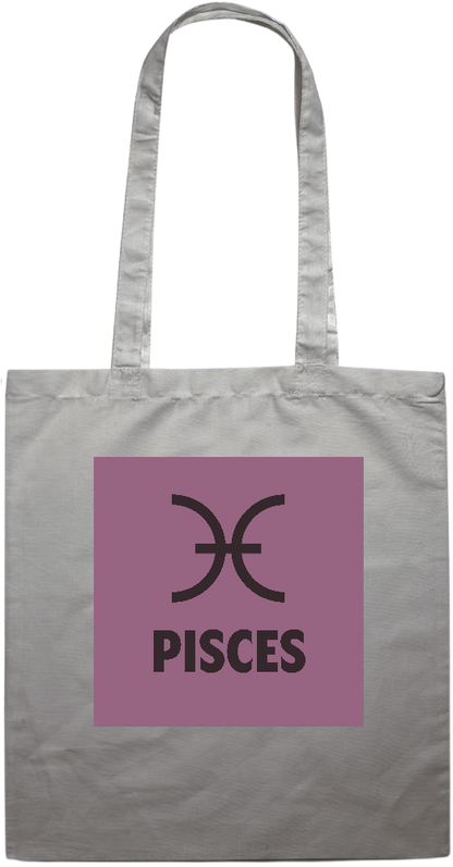 Zodiac Pisces Design - Essential colored event tote bag_GREY_front