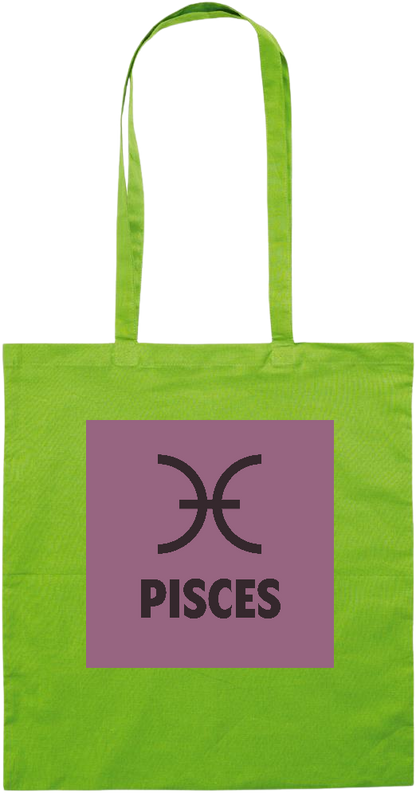 Zodiac Pisces Design - Essential colored event tote bag_LIME_front