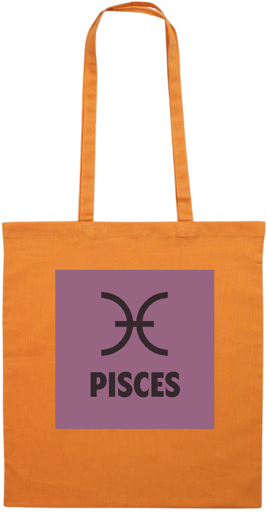 Zodiac Pisces Design - Essential colored event tote bag_ORANGE_front