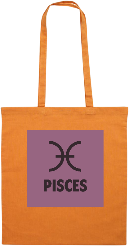 Zodiac Pisces Design - Essential colored event tote bag_ORANGE_front