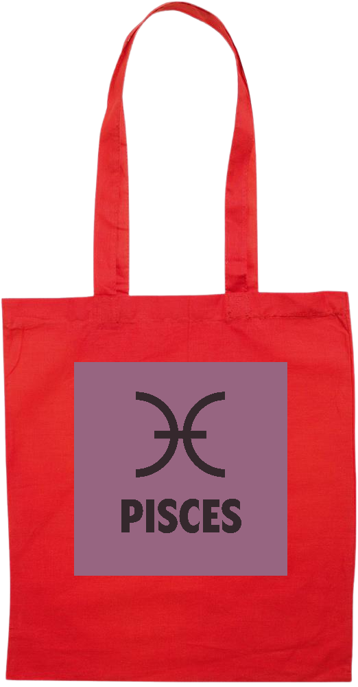 Zodiac Pisces Design - Essential colored event tote bag_RED_front