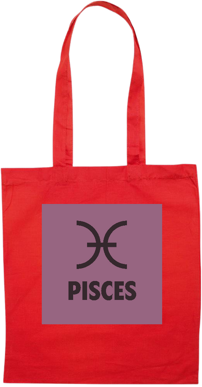 Zodiac Pisces Design - Essential colored event tote bag_RED_front