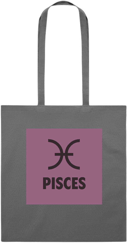 Zodiac Pisces Design - Essential colored event tote bag_STONE GREY_front