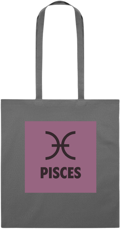 Zodiac Pisces Design - Essential colored event tote bag_STONE GREY_front