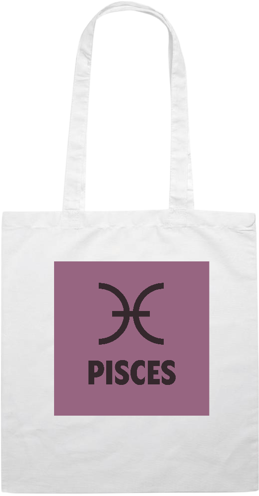 Zodiac Pisces Design - Essential colored event tote bag_WHITE_front