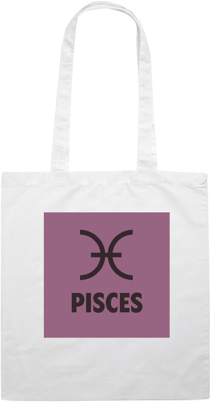 Zodiac Pisces Design - Essential colored event tote bag_WHITE_front