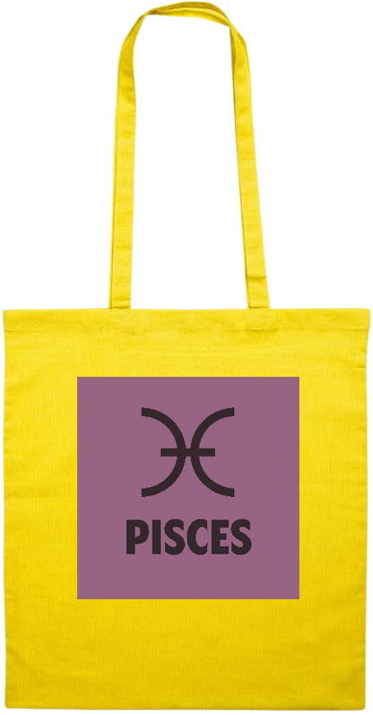 Zodiac Pisces Design - Essential colored event tote bag_YELLOW_front